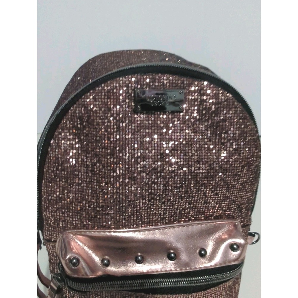 Victoria Secret Sparkly Pink Mini Backpack Sequins Metallic Pink Party City club - Picture 2 of 16